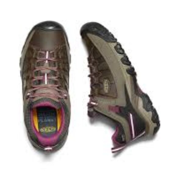 KEEN® Targhee III Low Waterproof Hiking Shoes in Weiss/Boysenberry - Picture 14 of 16